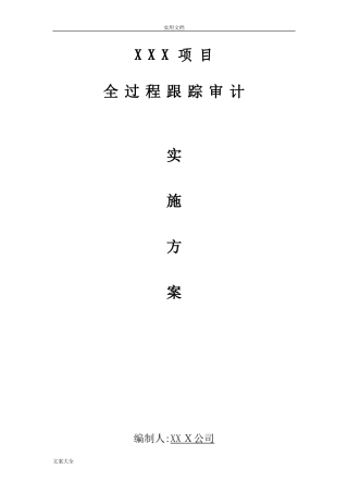 2024年全过程跟踪审计实施方案设计