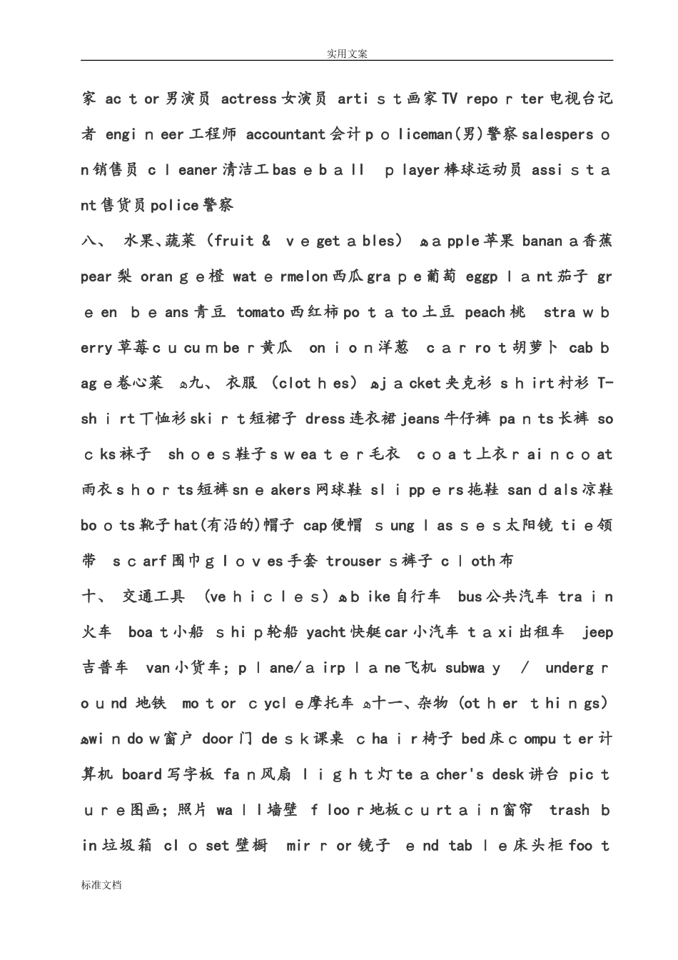 2024年日常生活英语单词_第3页