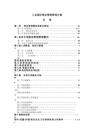 2024年软件产业园区物业管理方案