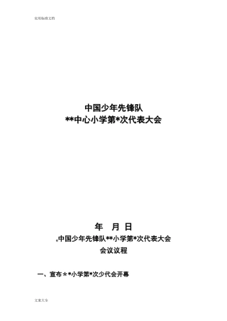 2024年少代会会议议程