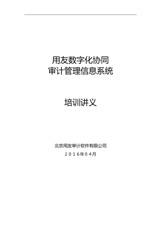 2024年审计管理信息系统培训讲义