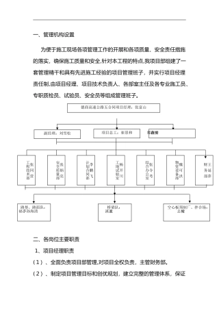 2024年施工现场组织管理机构