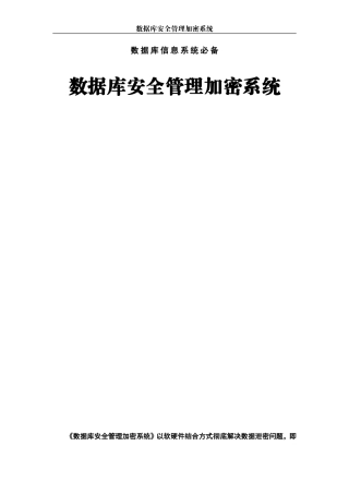 2024年数据库安全管理加密系统