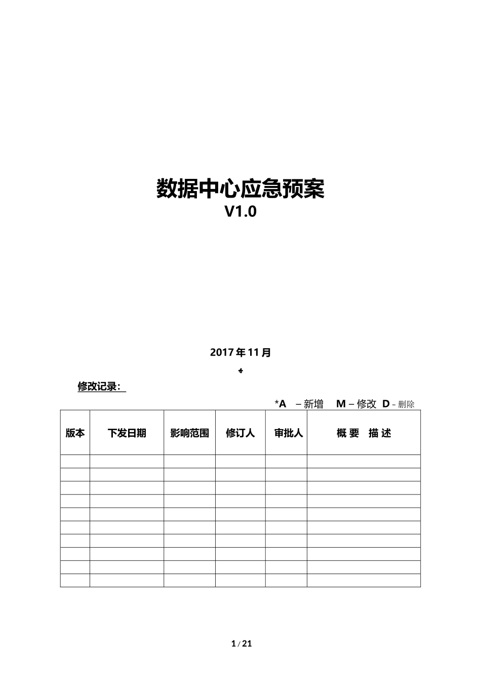 2024年数据中心应急预案_第1页