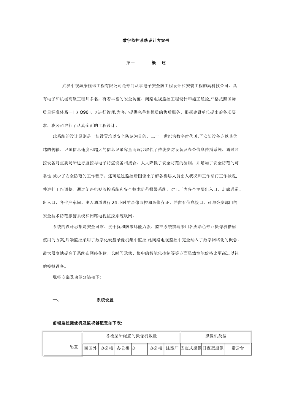 2024年数字监控系统设计方案书_第1页
