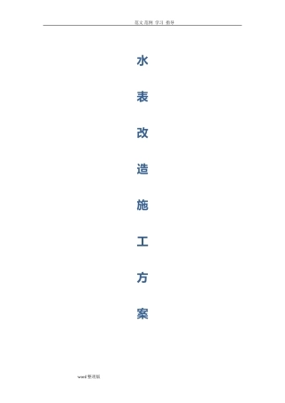 2024年水表改造工程施工方案