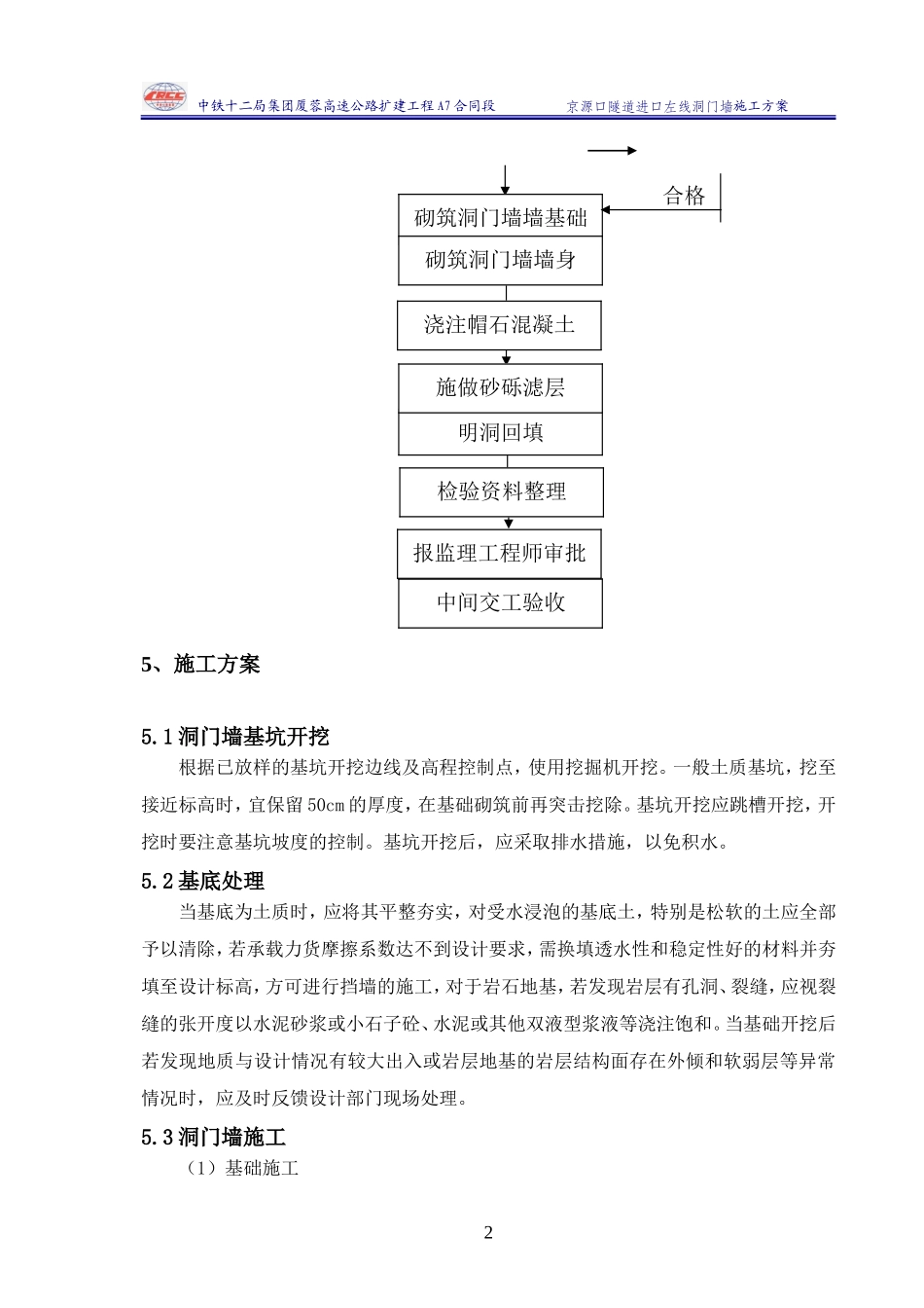 2024年隧道洞门墙施工方案_第2页