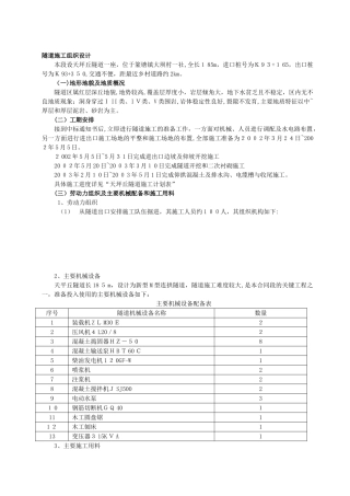 2024年隧道施工组织设计