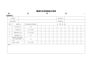 2024年隧道质量检查记录表