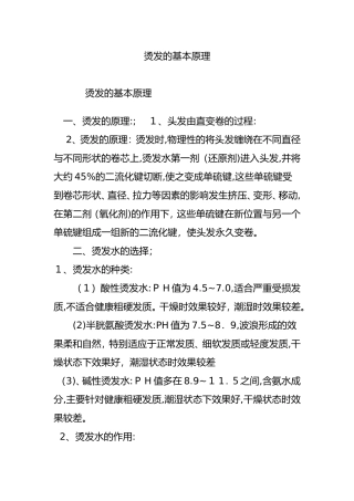 2024年烫发的基本原理