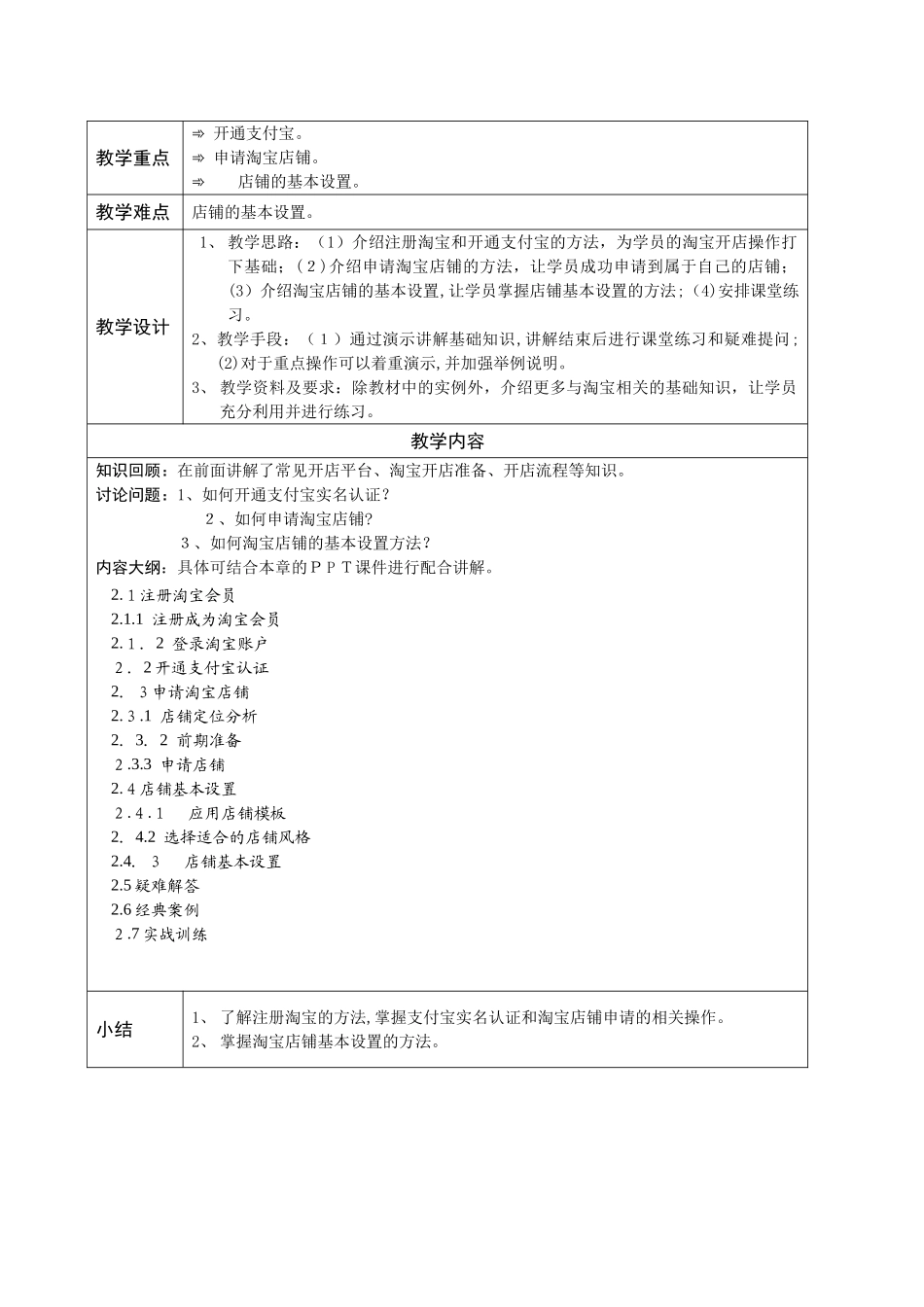 2024年淘宝网开店装修运营推广与管理配套教学教案_第3页