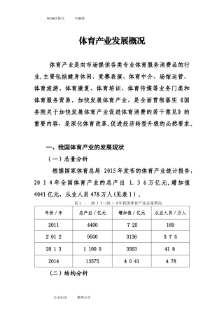 2024年体育产业发展情况介绍