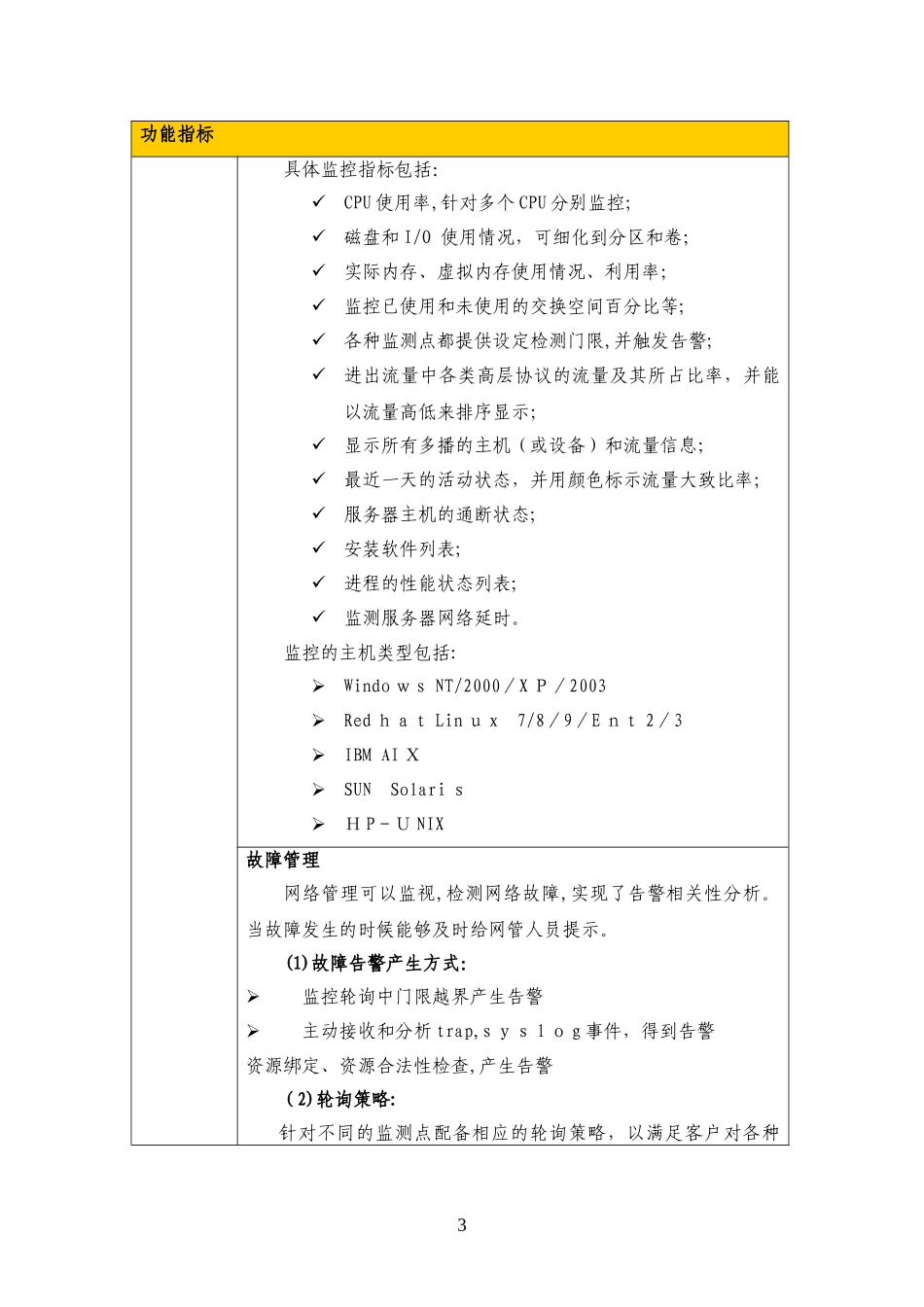 2024年天融信智能运维管理平台技术指标_第3页