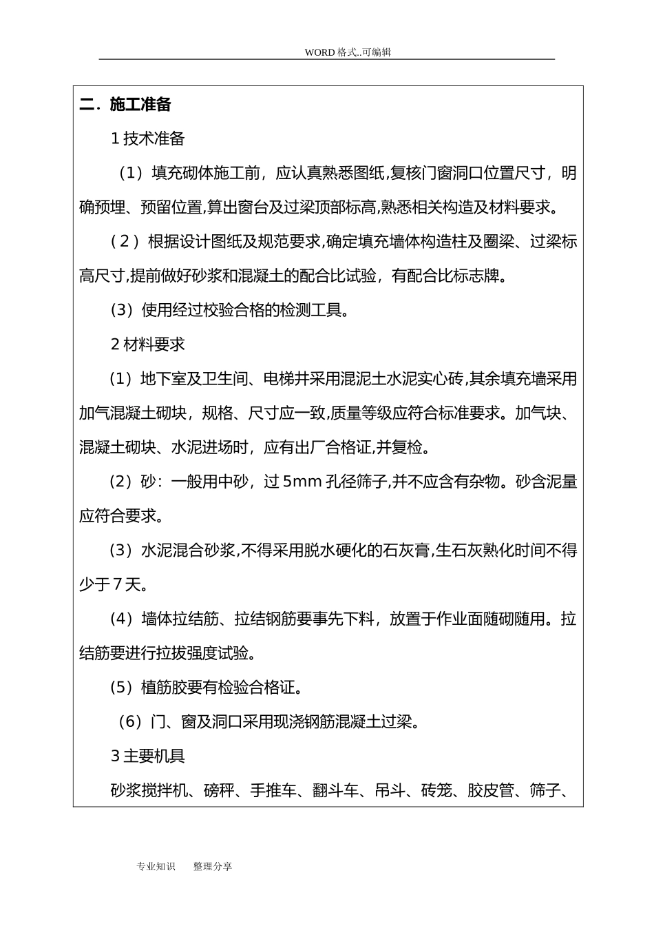 2024年填充墙砌体工程技术交底大全__第2页