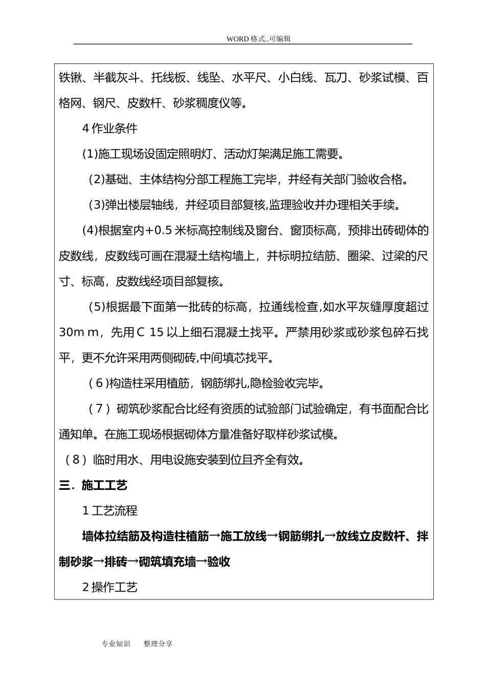 2024年填充墙砌体工程技术交底大全__第3页