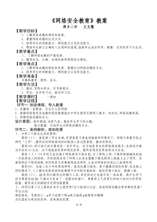 2024年网络安全教育教案