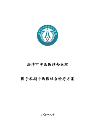 2024年围手术期中医诊疗方案