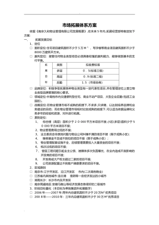 2024年物业管理公司市场拓展体系方案