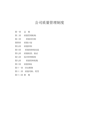 2024年系统集成类公司质量管理制度