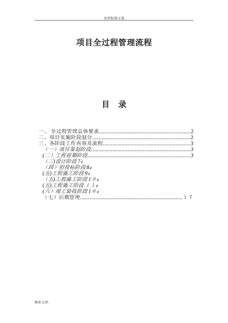 2024年项目的全过程管理系统流程
