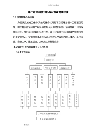 2024年项目管理机构设置和管理职能