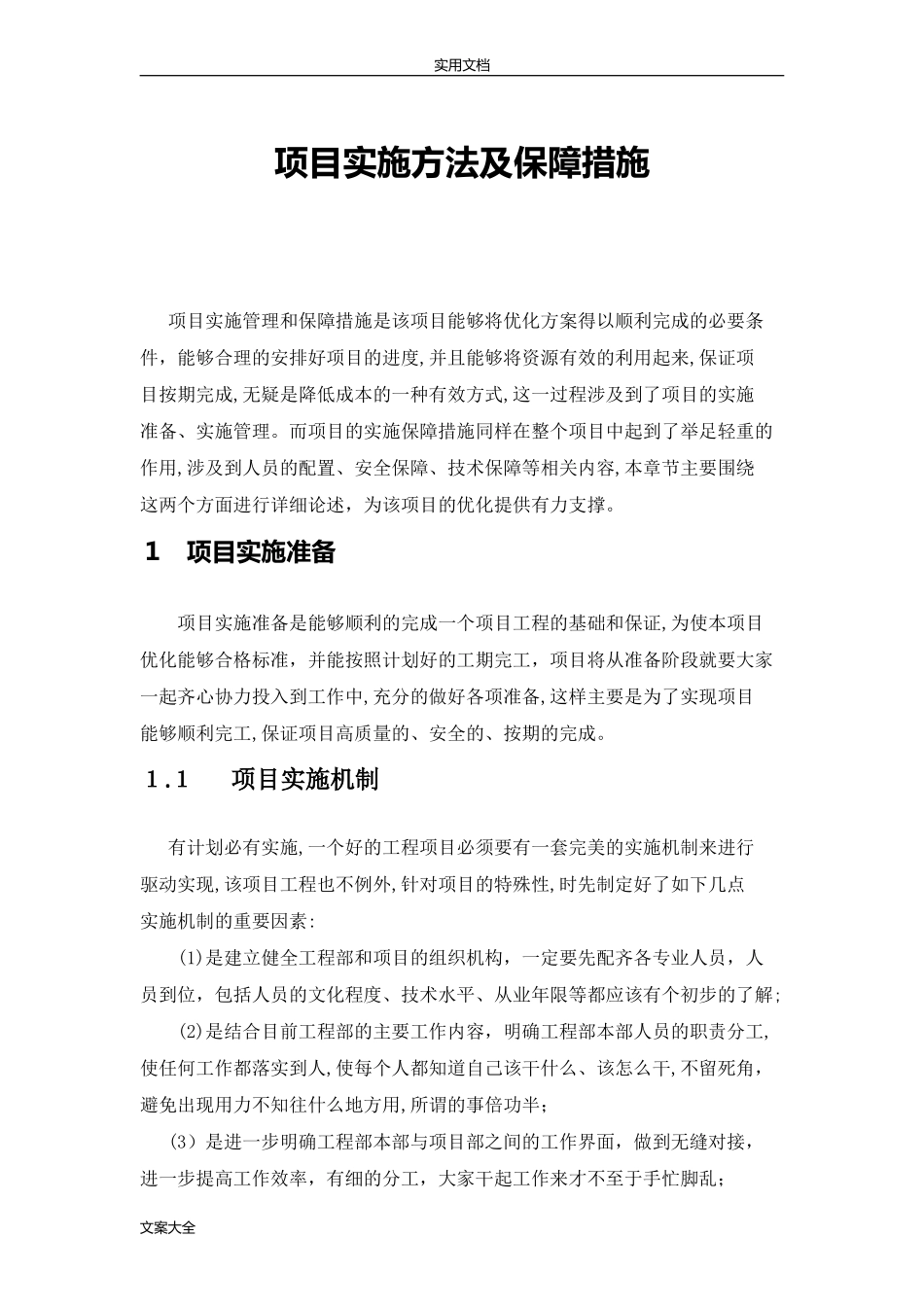 2024年项目实施方法及保障要求措施_第1页