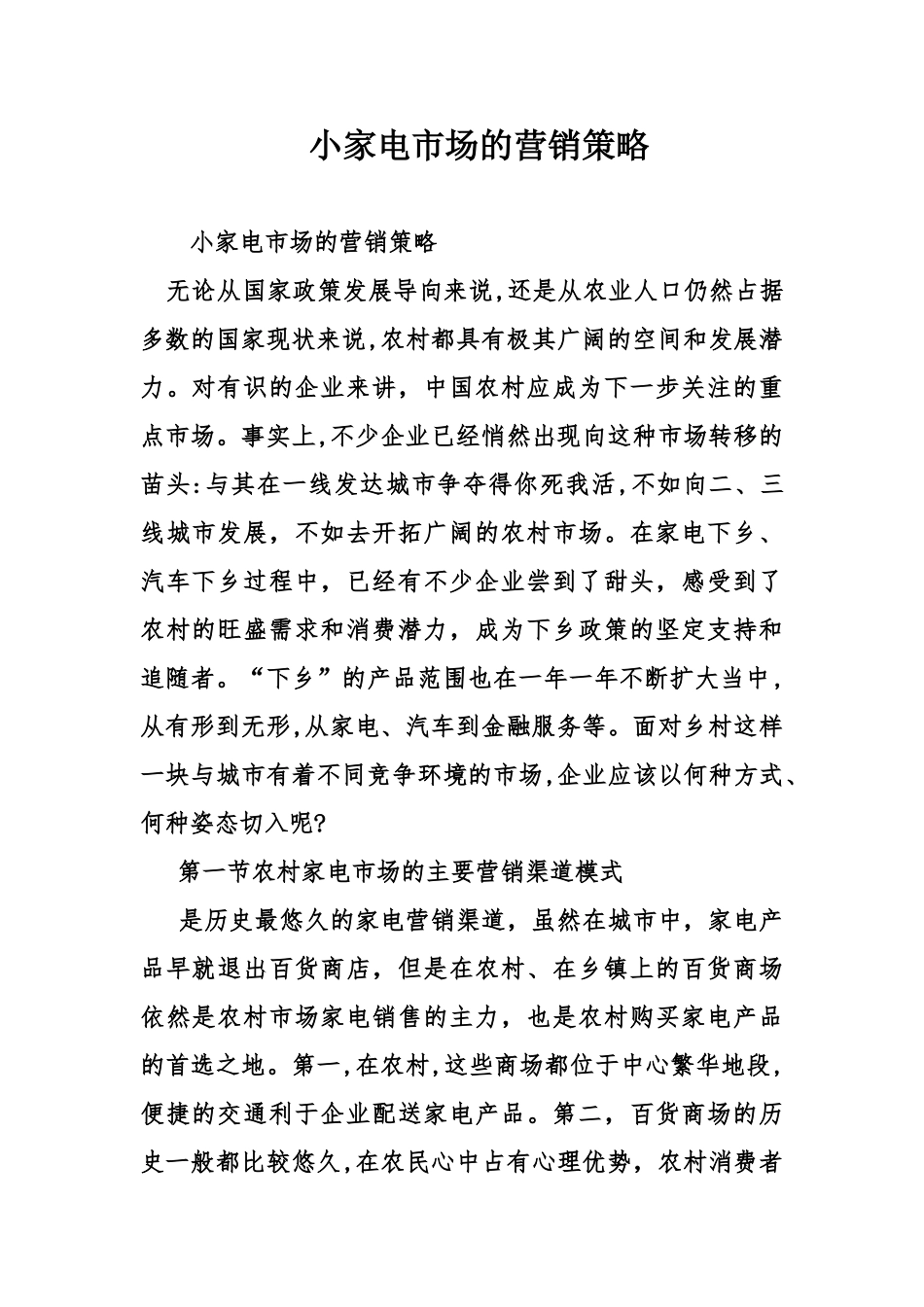 2024年小家电市场的营销策略_第1页