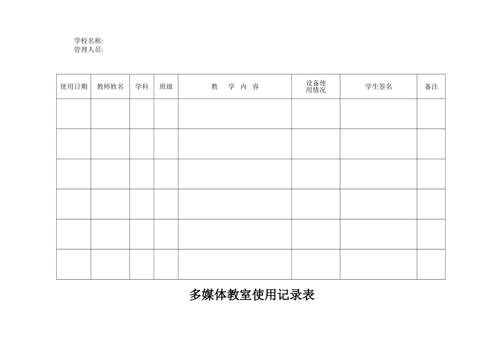 2024年小学多媒体教室使用记录表_第3页