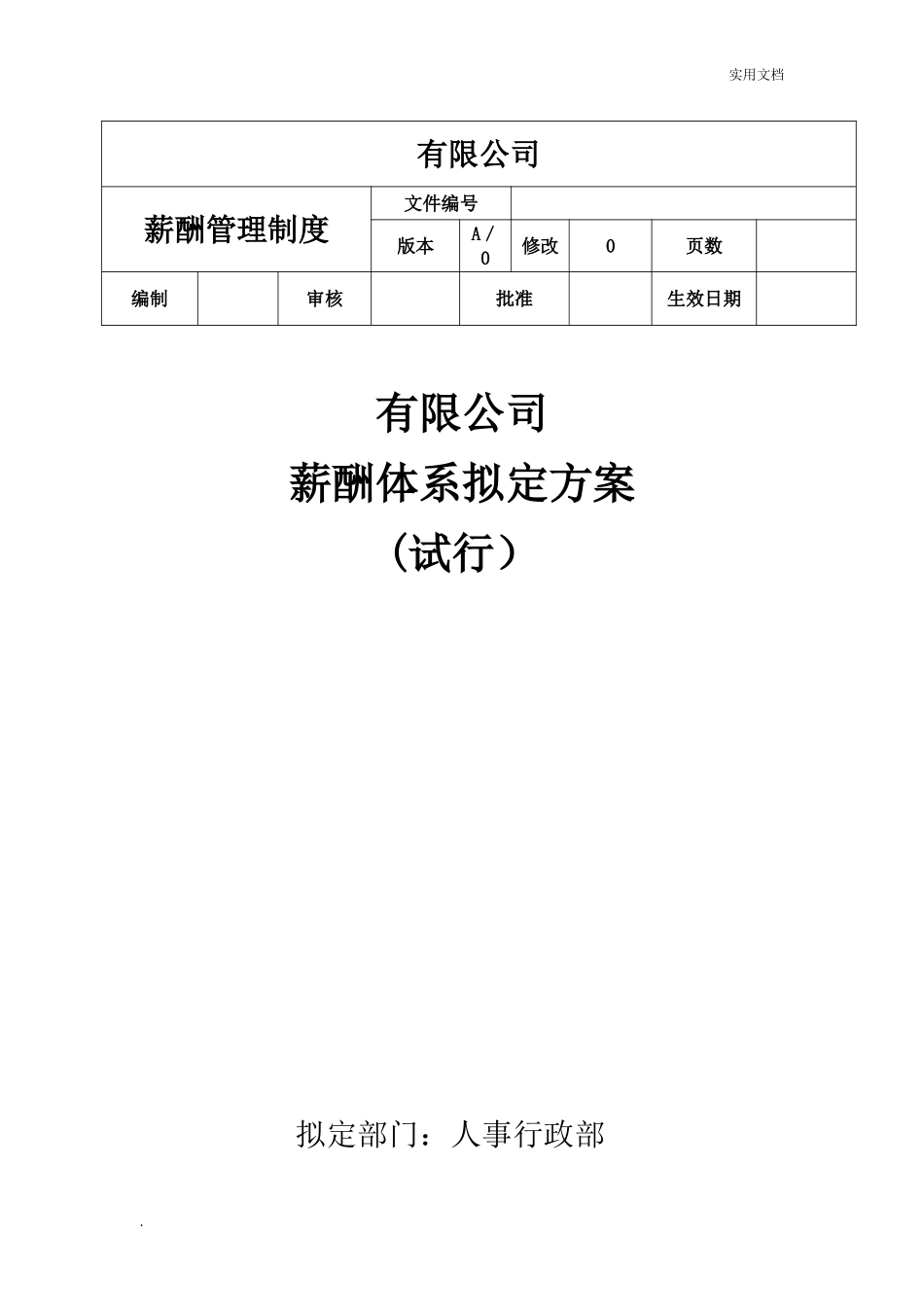 2024年薪酬体系综合方案_第1页