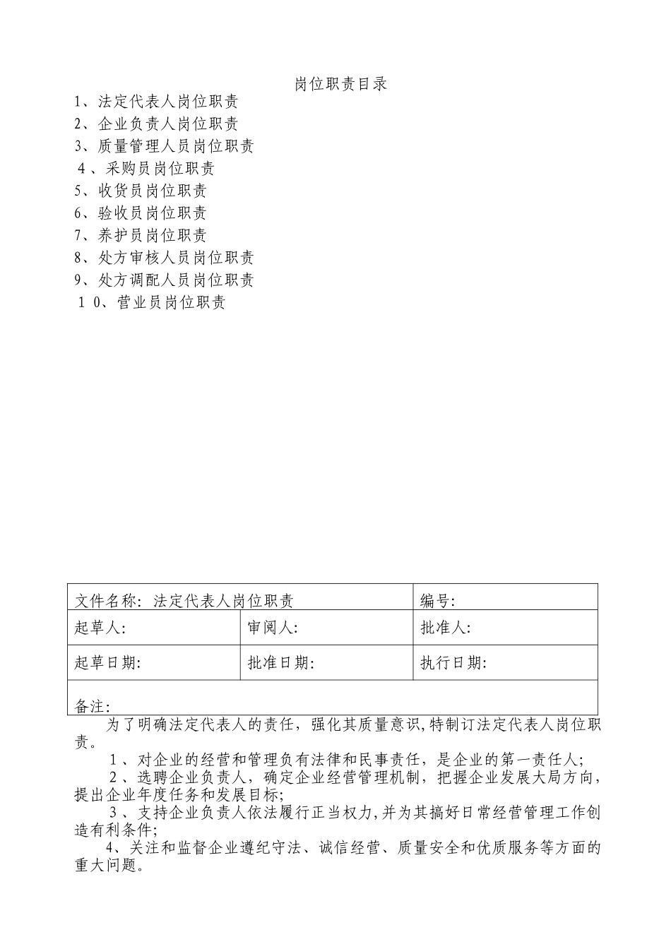 2024年药品零售企业岗位职责_第1页
