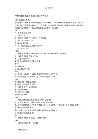 2024年一套完整的建设工程项目竣工资料全