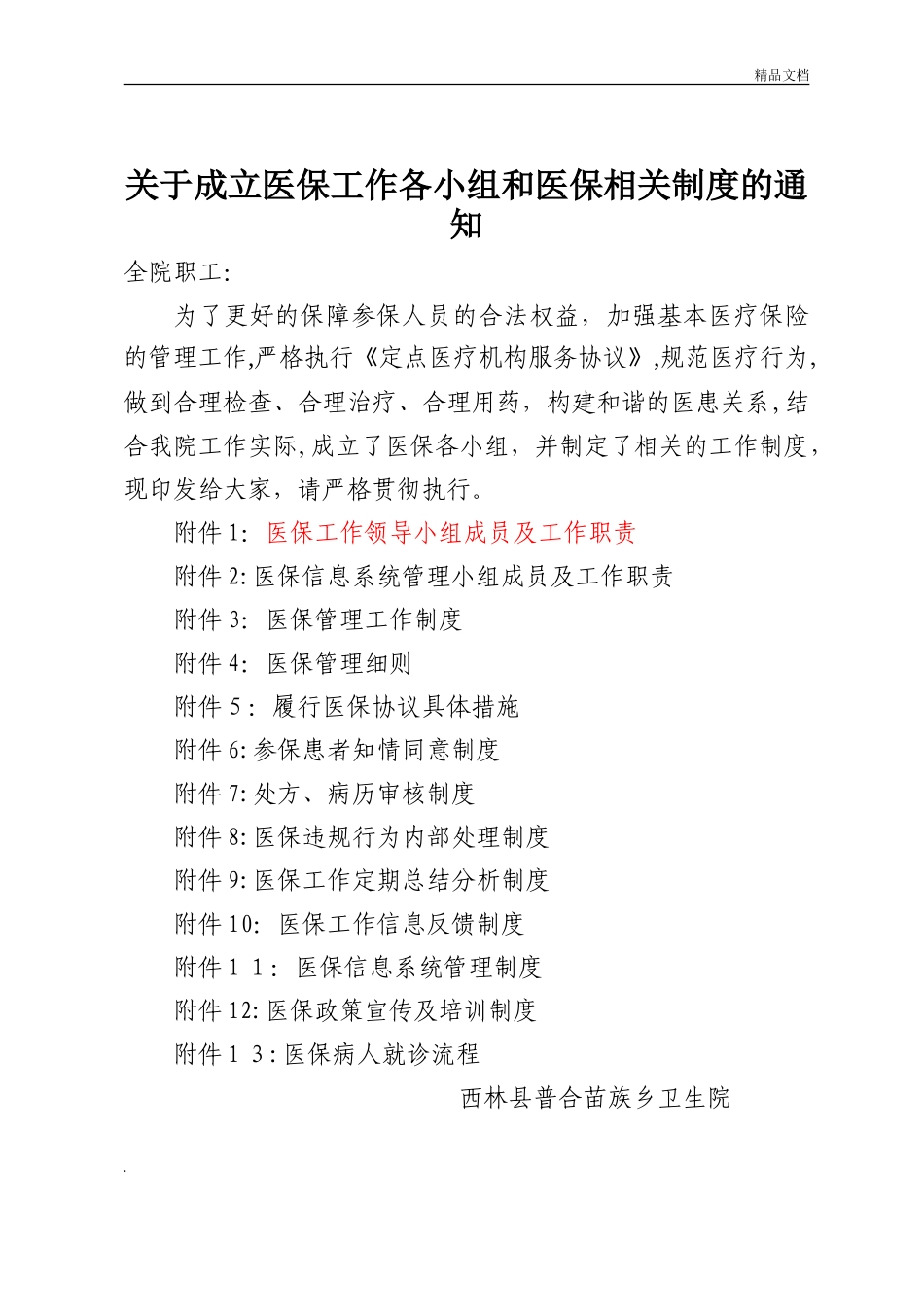 2024年医保工作各小组和医保相关制度_第1页