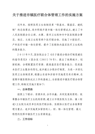 2024年医联体工作实方案