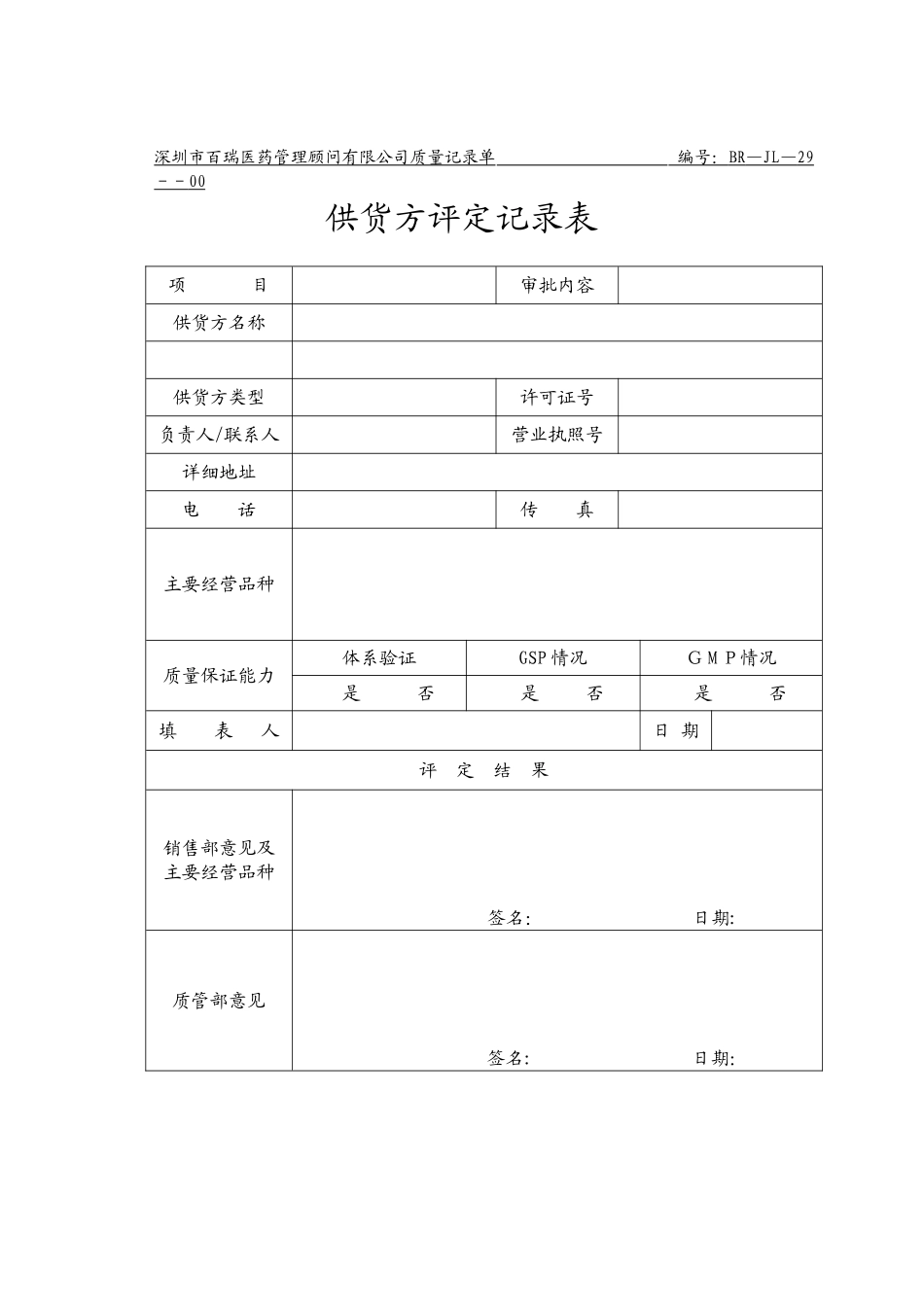 2024年医药批发公司质量记录表格_第3页