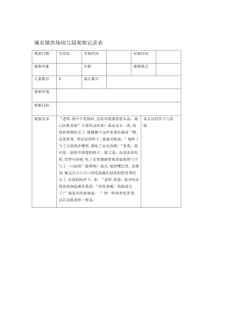 2024年幼儿园观察记录表