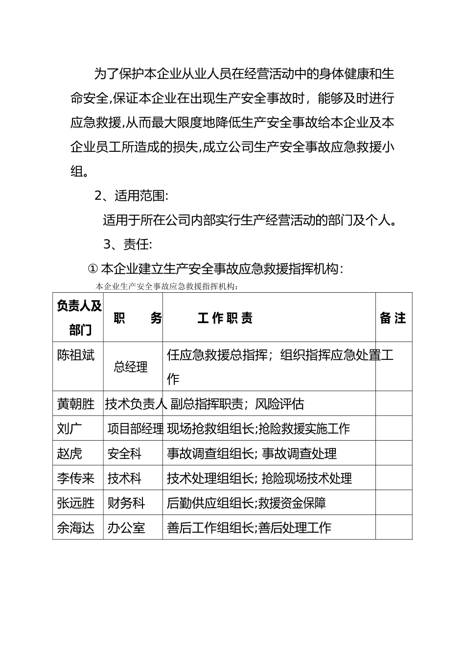 2024年预防监控措施和应急救援预案_第2页