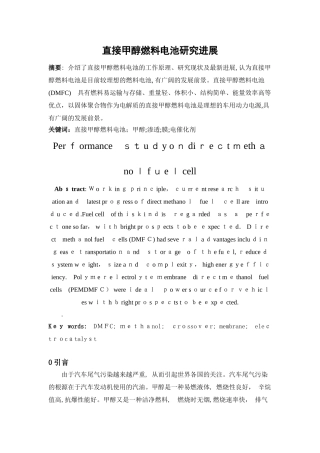 2024年直接甲醇燃料电池分解