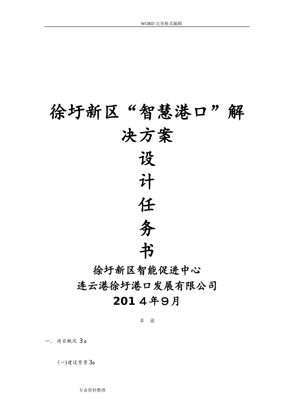 2024年智慧港口建设任务书模板_第1页