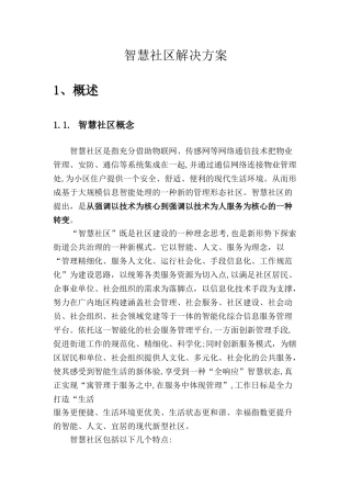 2024年智慧社区解决综合方案