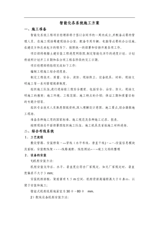 2024年智能化各系统施工方案