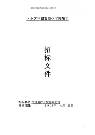 2024年智能化招标文件