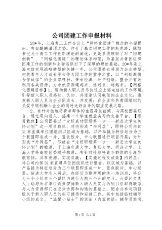 2024年公司团建工作申报材料