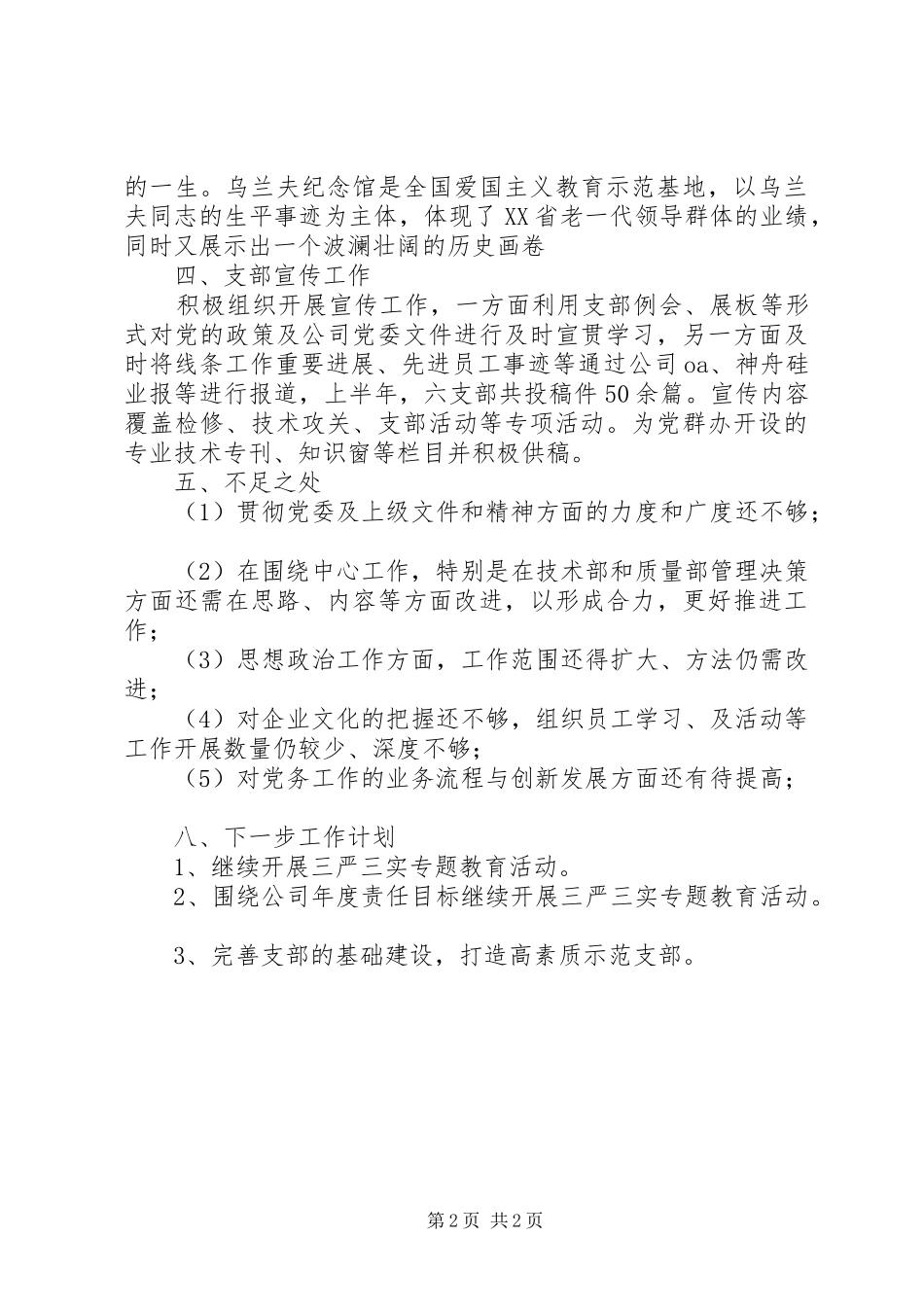 2024年公司支部工作总结_第2页