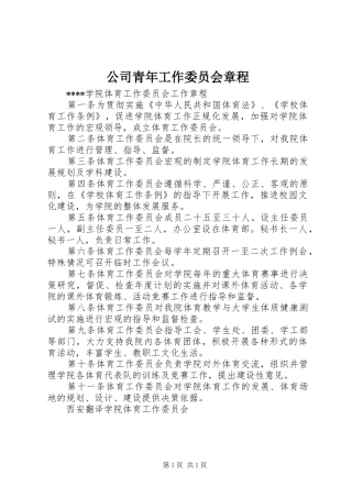 2024年公司青年工作委员会章程