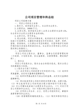 2024年公司项目管理年终总结