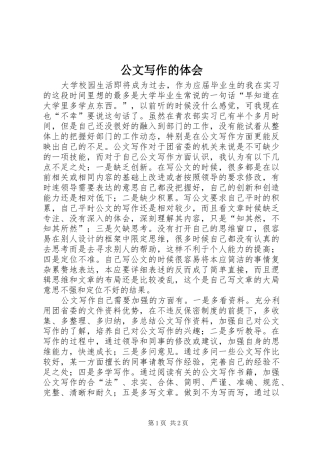 2024年公文写作的体会