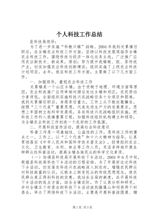 2024年个人科技工作总结