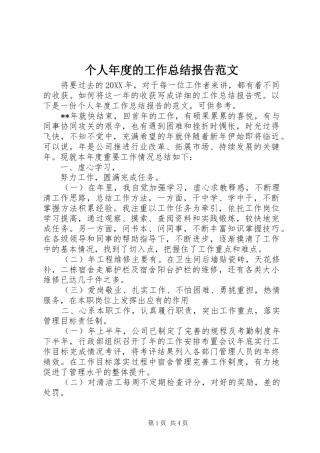 2024年个人年度的工作总结报告范文