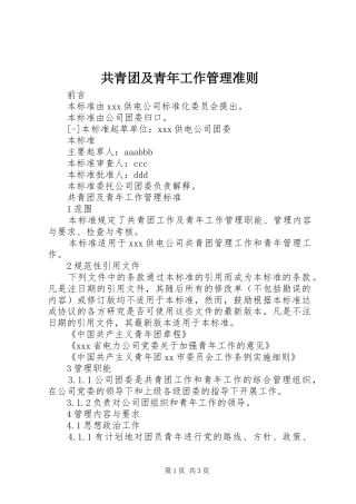 2024年共青团及青年工作管理准则