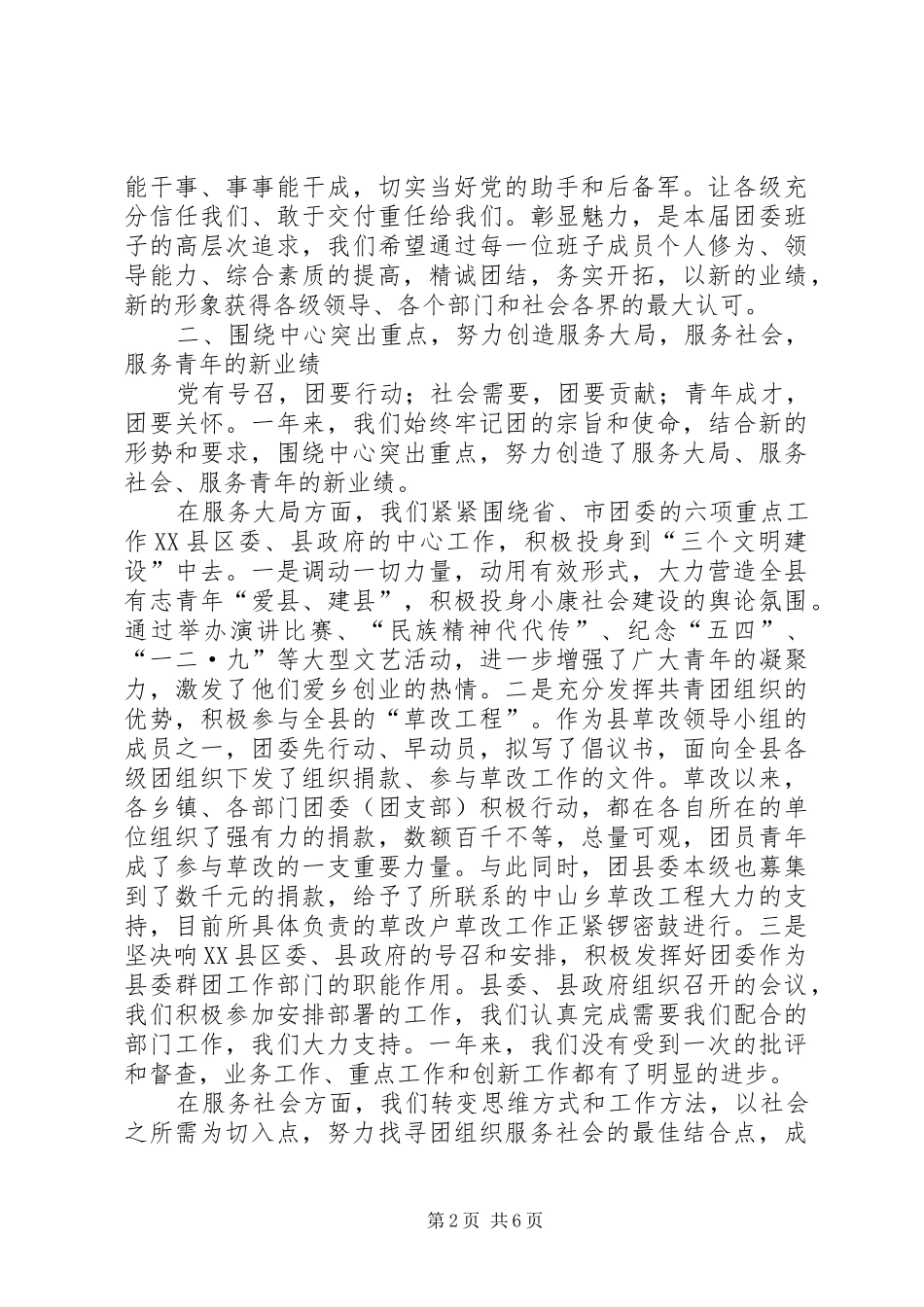 2024年共青团县委员会年述职报告(2)_第2页